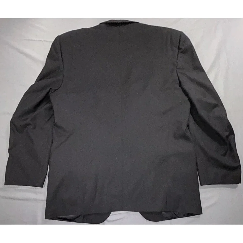 Vintage Burberrys Blazer 48 Mens Black Super‎ 100s Wool 2 Button Sport Coat 80s